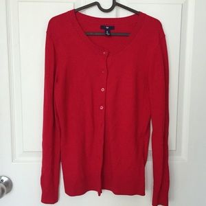 Gap red christmas basic cardigan